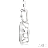 3/8 ctw Round Cut Diamond Emotion Pendant in 14K White Gold with Chain