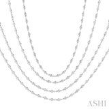 7.00 Ctw Bezel Set Round Cut Diamond Layered 60-Inch Necklace in 14K White Gold