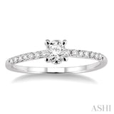 1/6 ctw Round Cut Diamond Semi-Mount Engagement Ring in 14K White Gold