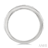 1 1/10 Ctw Channel Round Cut Diamond Wedding Band in 14K White Gold