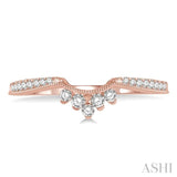 1/5 Ctw Crown Arch Round Cut Diamond Wedding Band in 14K Rose Gold