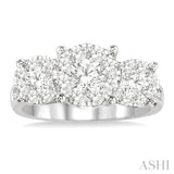 1 1/2 ctw Lovebright Round Cut Diamond Ring in 14K White Gold