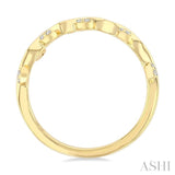 1/10 Ctw Round Cut Diamond Leaf Stackable Band in 10K Yellow Gold