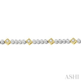 1 1/2 ctw Round & Diamond Mount Round Cut Diamond Bracelet in 14K White and Yellow Gold
