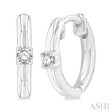 1/10 Ctw Petite Single Round Cut Diamond Fashion Huggies in 10K White Gold