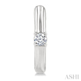 1/10 Ctw Petite Single Round Cut Diamond Fashion Huggies in 10K White Gold