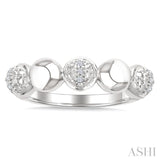 5 MM Bold Bead and 1/20 Ctw Round Cut Bead Bijoux Diamond Fashion Ring in Sterling Silver