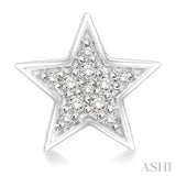 1/10 ctw Star Cutout Round Cut Diamond Earrings in 10K White Gold