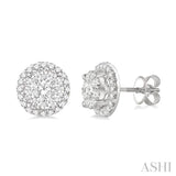 1 1/2 Ctw Lovebright Round Cut Diamond Earrings in 14K White Gold