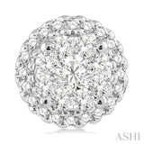 1.00 Ctw Lovebright Round Cut Diamond Earrings in 14K White Gold