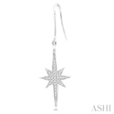 1/6 Ctw Star Charm Round Cut Diamond Earrings in 10K White Gold