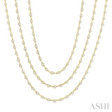 10.00 Ctw Bezel Set Round Cut Diamond Layered 60-Inch Necklace in 14K Yellow Gold