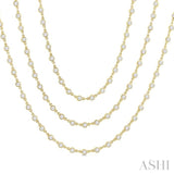 10.00 Ctw Bezel Set Round Cut Diamond Layered 60-Inch Necklace in 14K Yellow Gold