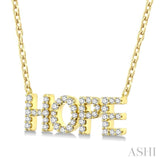 1/6 Ctw 'HOPE' Block Round Cut Diamond Necklace in 10K Yellow Gold