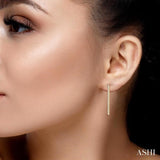 3 Ctw Single Line Drop Round Cut Diamond Tennis Earrings in 14K Yellow Gold