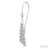 1/5 Ctw Chevron Round Cut Diamond Earrings in 10K White Gold
