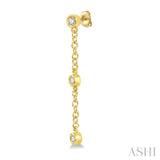 1/6 Ctw Circular Shape 3-Station Round Cut Diamond Drop Earrings in 10K Yellow Gold