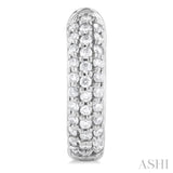1/2 Ctw Triple Row Round Cut Diamond Fashion Huggies in 14K White Gold