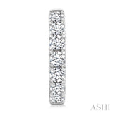 1 1/2 Ctw Round Cut Diamond Hoop Earrings in 14K White gold