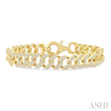 3.00CTRDDM CUBAN BRCT YG 14K-G*