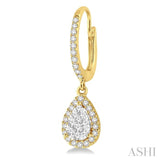 3/8 ctw Pear Shape Diamond Lovebright Earrings in 14K Yellow and White Gold