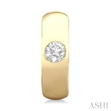 1/3 Ctw Bezel Set Round Cut Diamond Huggies in 14K Yellow Gold