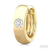1/3 Ctw Bezel Set Round Cut Diamond Huggies in 14K Yellow Gold
