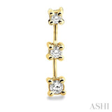 1/4 ctw Round Cut Diamond Earrings in 14K Yellow Gold