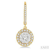 3/8 ctw Round Cut Diamond Lovebright Earrings in 14K Yellow and White Gold