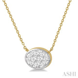 1/3 Ctw Oval Shape Lovebright Diamond Pendant With Chain in 14K Yellow and White Gold