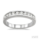 1/2 Ctw Channel Set Round Cut Diamond Band in 14K White Gold