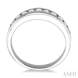 1/2 Ctw Channel Set Round Cut Diamond Band in 14K White Gold