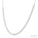 1 Ctw Round Cut Diamond Halfway Tennis Necklace in 14K White Gold