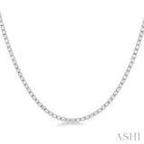 1 Ctw Round Cut Diamond Halfway Tennis Necklace in 14K White Gold
