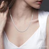 1 Ctw Round Cut Diamond Halfway Tennis Necklace in 14K White Gold