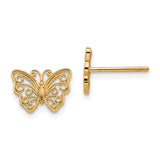 14K Cut-out Butterfly Post Earrings