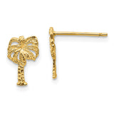 14k Polished Palm Tree Post Earrings