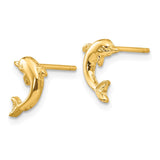 14k Mini Jumping Dolphin Post Earrings