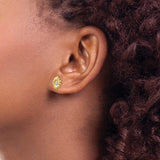 14k and White Rhodium Daisy Post Earrings