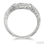 1/10 Ctw Round Cut Diamond Matching Wedding Band in 14K White Gold