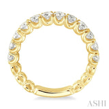 1 Ctw Lattice Round Cut Diamond Wedding Band in 14K Yellow Gold
