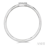 1/20 Ctw Initial 'B' Round Cut Diamond Fashion Ring in 10K White Gold