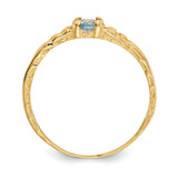 14k Madi K 3mm Aquamarine Birthstone Size 3 Baby / Childrens Ring