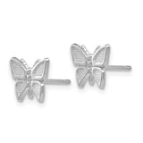 14k White Gold Polished Butterfly Post Earrings