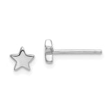 14k White Gold Polished Small Star Post Earrings