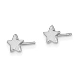 14k White Gold Polished Small Star Post Earrings