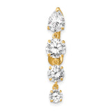 10k Clear CZ 4-Stone Belly Dangle