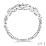 1/10 Ctw Round Cut Diamond Wedding Band in 14K White Gold