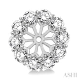 1 1/2 Ctw Round Cut Diamond Earrings Jacket in 14K White Gold
