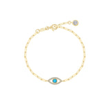 Evil Eye Paperclip Bracelet